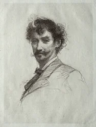 James McNeill Whistler con Ciocca Bianca e Monocolo