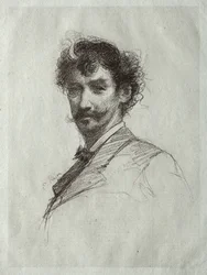 James McNeill Whistler con Ciocca Bianca e Monocolo
