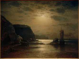 Costa rocciosa di Rügen al chiaro di luna