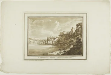 Castello di Chepstow nel Monmouthshire, da Dodici vedute in acquatinta da disegni presi sul posto nel Galles del Sud