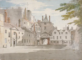 Scotland Yard con parte della Banqueting House, Whitehall, Westminster, Londra, c1776