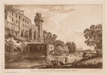 Vedute del Castello di Warwick: La torre di Cesare e parte del Castello di Warwick dall