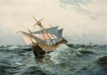 La nave di Colombo Sta. Maria in tempesta