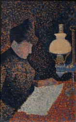 Donna sotto la lampada