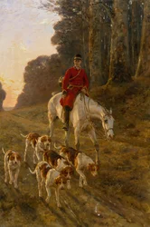 Un cacciatore con i suoi cani