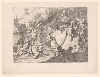 Putti presso un santuario di Minerva