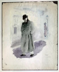 Paul VALERY: Autoritratto. 1894 (acquerello)