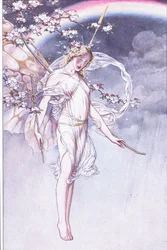 La Regina del cielo, il cui arco acquoso e il disordine e io, aspetta il permesso di questi, illustrazione da La Tempesta, 1908