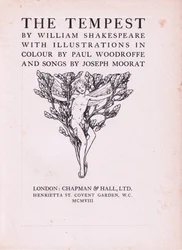 Progettazione della pagina del titolo, illustrazione da La Tempesta, 1908