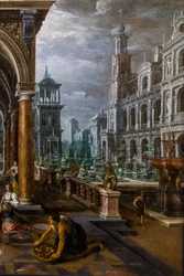 Salomone accoglie la Regina di Saba nel suo palazzo