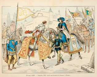 Illustrazione tratta dal libro “Joan of Arc” di Theodore Cahu e illustrata da Paul De Semant: Il 13 maggio