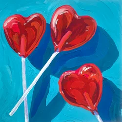 Lecca-lecca rossi a forma di cuore