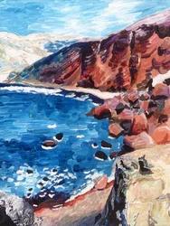 Vivace paesaggio marino costiero