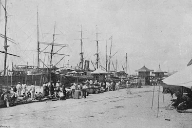 Os Quais de Santos, banchina di Santos, 1895