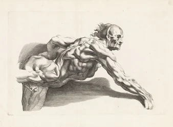 Studio anatomico di uomo chinato