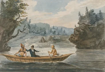 Due Indiani e un Uomo Bianco in una Canoa, 1811-ca. 1813