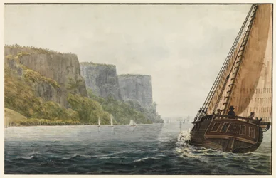 Il piroscafo "Mohawk of Albany" al passaggio delle Palisades