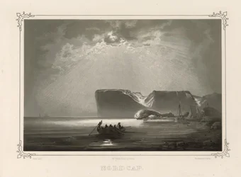 Nordcap. Illustrazione tratta dal libro Norge fremstillet i Tegninger di Asbjørnsen, P.Chr. e pubblicato da Chr. Tønsberg (no, 1848)