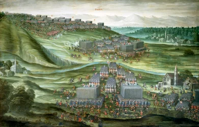 Schieramento delle truppe a Montagna Bianca nella prima fase della Battaglia di Montagna Bianca, 7-8 novembre 1620