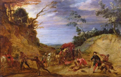 Viaggiatori attaccati da banditi
