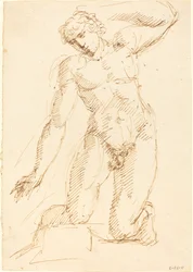 Nudo maschile inginocchiato