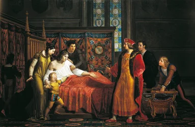 Carlo VIII visita il morente Gian Galeazzo Sforza nel Castello di Pavia