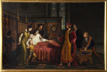 Carlo VIII visita il morente Gian Galeazzo Sforza nel Castello di Pavia