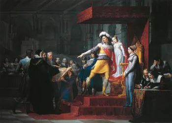 Gustavo II Adolfo Vasa che impone il giuramento di fedeltà a sua figlia Cristina, di Pelagius Pelagi (1775-1860)