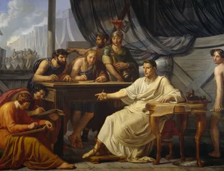 Giulio Cesare che detta i Commentarii