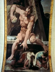 Ulisse e i suoi compagni fuggono dalla grotta di Polifemo