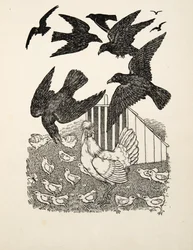 Un corvo calcolatore, da A Hundred Anecdotes of Animals, pub. 1924