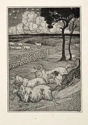 Un ladro di pecore canino, da A Hundred Anecdotes of Animals, pub. 1924