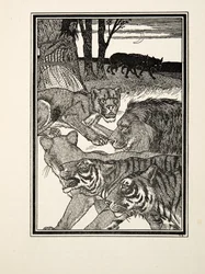 Una leonessa riconoscente, da A Hundred Anecdotes of Animals, pub. 1924
