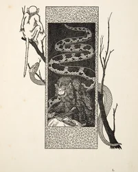 Scimmia contro serpente, da Cento aneddoti di animali, pub. 1924