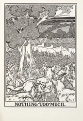 Niente di troppo, da Favole di Fontaine, pub. 1905 (incisione)