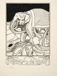 Porus salvato dal suo elefante, da A Hundred Anecdotes of Animals, pub. 1924