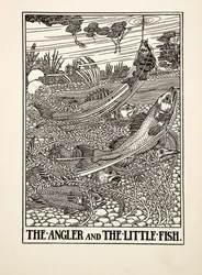 Il pescatore e il pesciolino, da Cento favole di Esopo, pub.1903