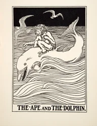 La Scimmia e il Delfino, da Cento Favole di Esopo, pub.1903