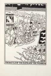 La battaglia dei topi e delle donnole, dalle Favole di Fontaine, pub. 1905