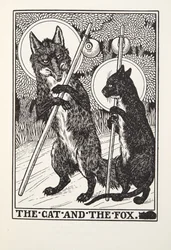 Il gatto e la volpe, da Fontaine Fables, pub. 1905