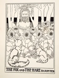 La Volpe e la Lepre a Giove, da Cento Favole di Esopo, pub.1903