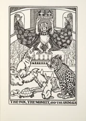 La volpe, la scimmia e gli animali, dalle Favole di Fontaine, pubblicato nel 1905