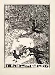 La taccola e i pavoni, da Cento favole di Esopo, pub.1903