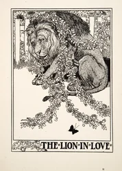 Il Leone Innamorato, da Cento Favole di Esopo, pub.1903