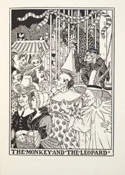 La scimmia e il leopardo, da Fontaine Fables, pub. 1905
