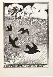 Il contadino e i suoi figli, da Fontaine Fables, pub. 1905