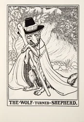 Il lupo diventato pastore, dalle Favole di Fontaine, pub. 1905