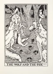 Il lupo e la volpe, da Fontaine Fables, pub. 1905