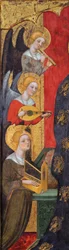 Madonna con angeli che suonano musica (dettaglio), ca 1380