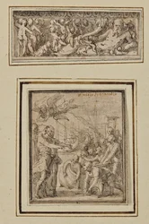 Dio del fiume circondato da putti; e Trionfo di Marco Furio Camillo